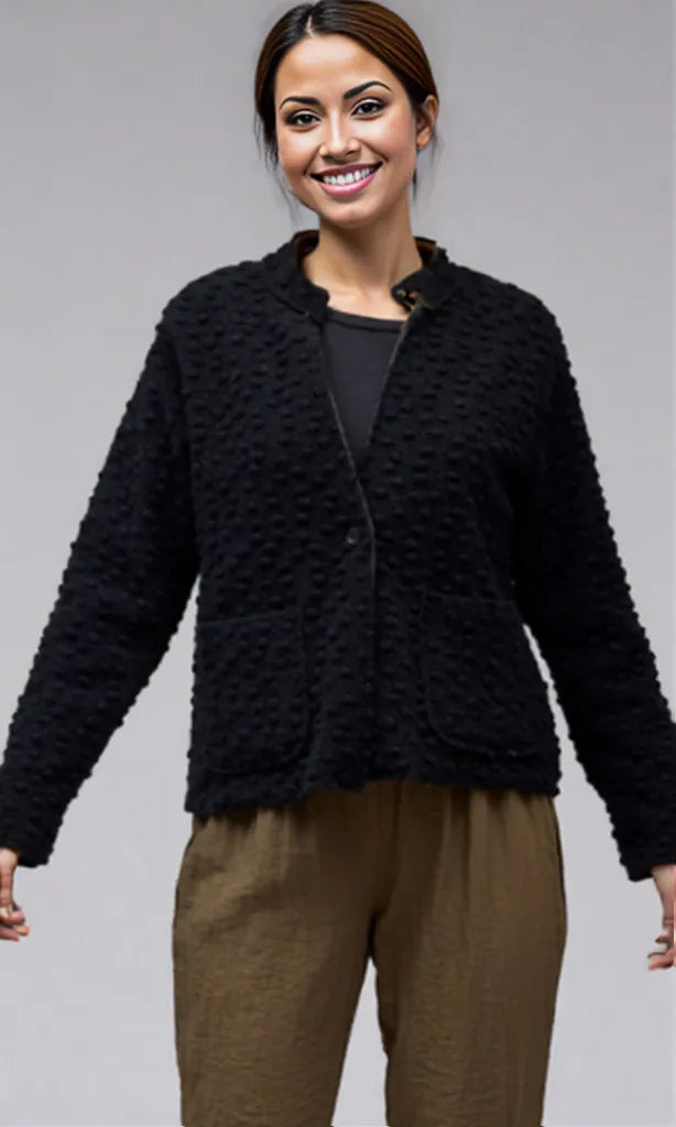 Cut Loose Clothing Pebbled Boiled Wool Crop Aline Jacket Fall 2025-Special order