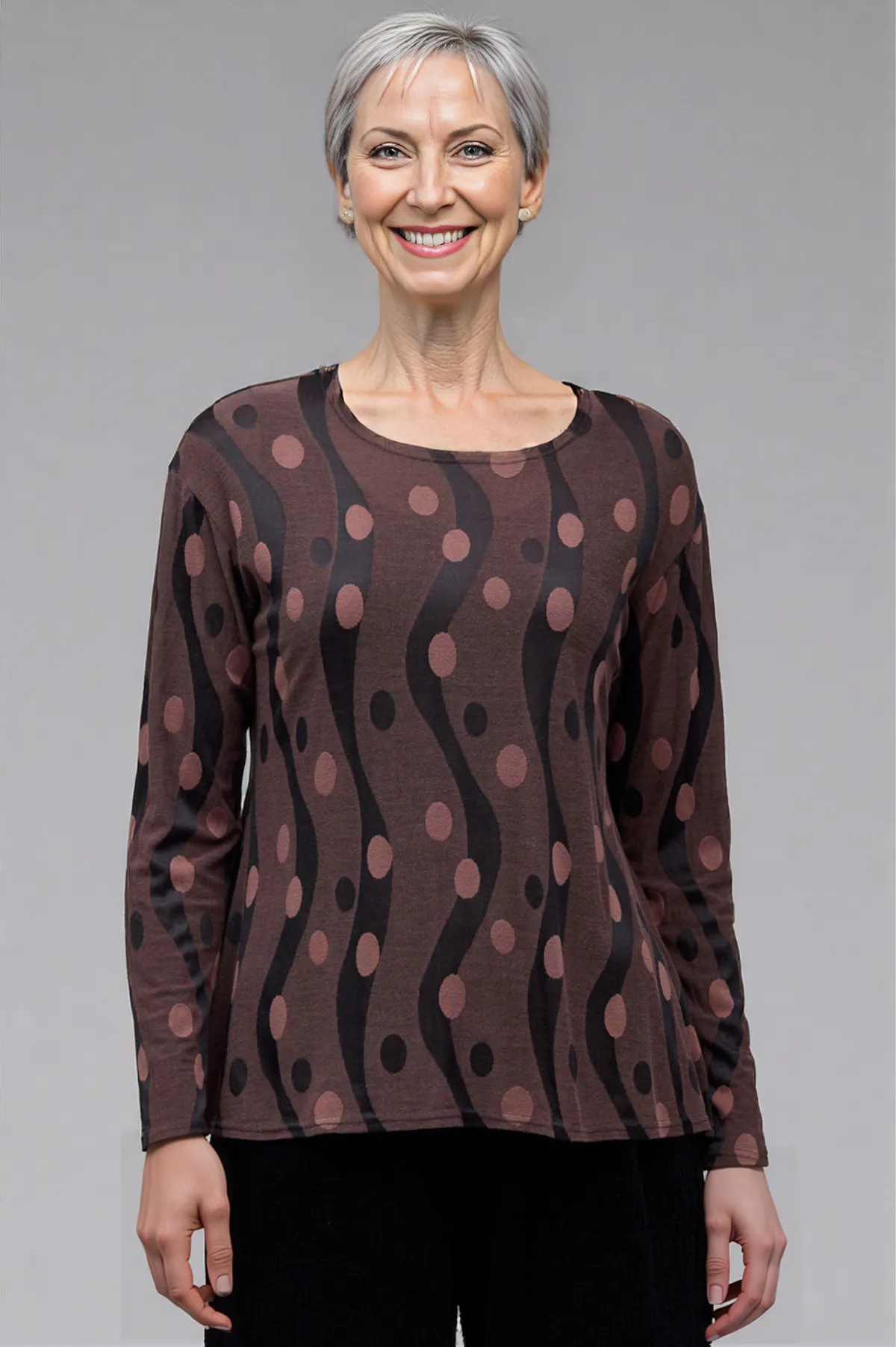 Cut Loose Clothing Dot Jacquard Long Sleeve Swing Tee