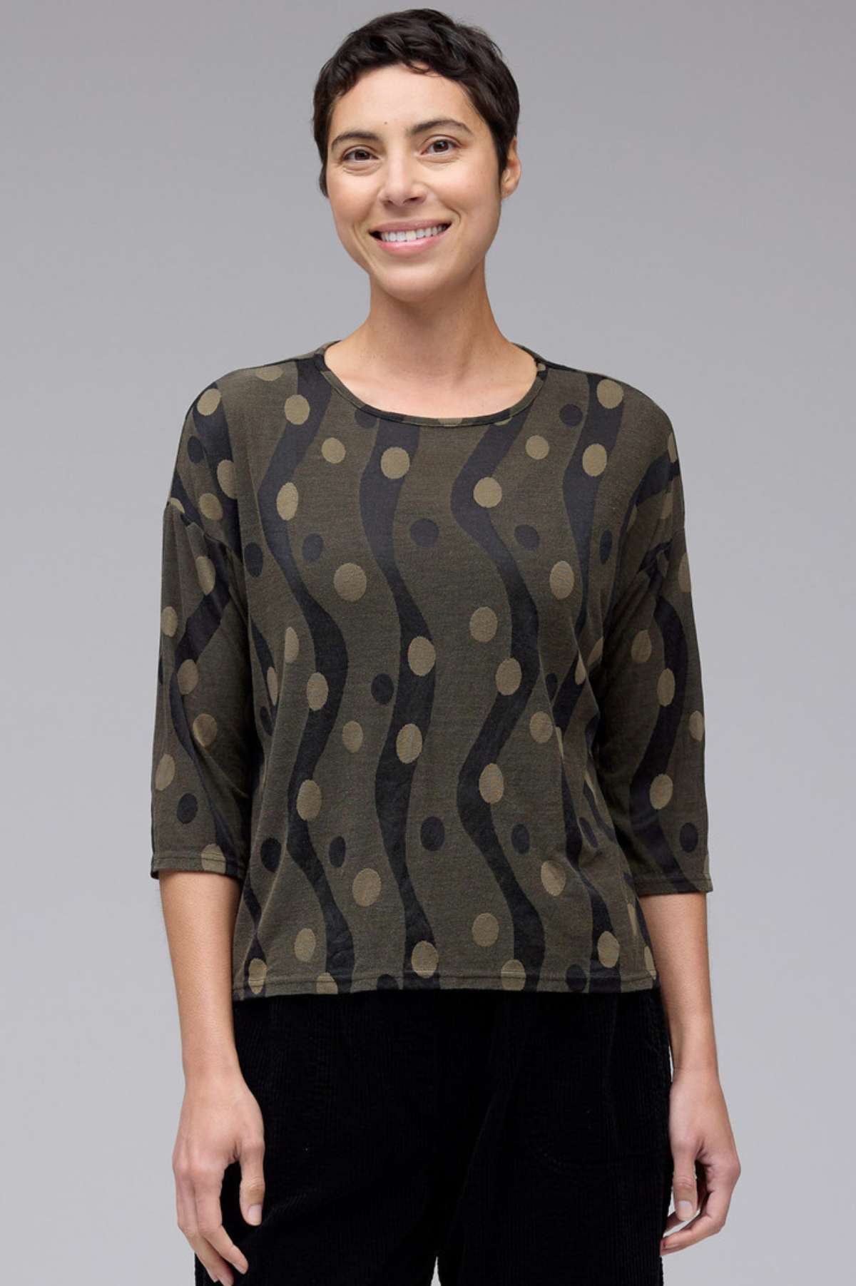 Cut Loose Clothing Dot Jacquard Dot Shoulder Tee