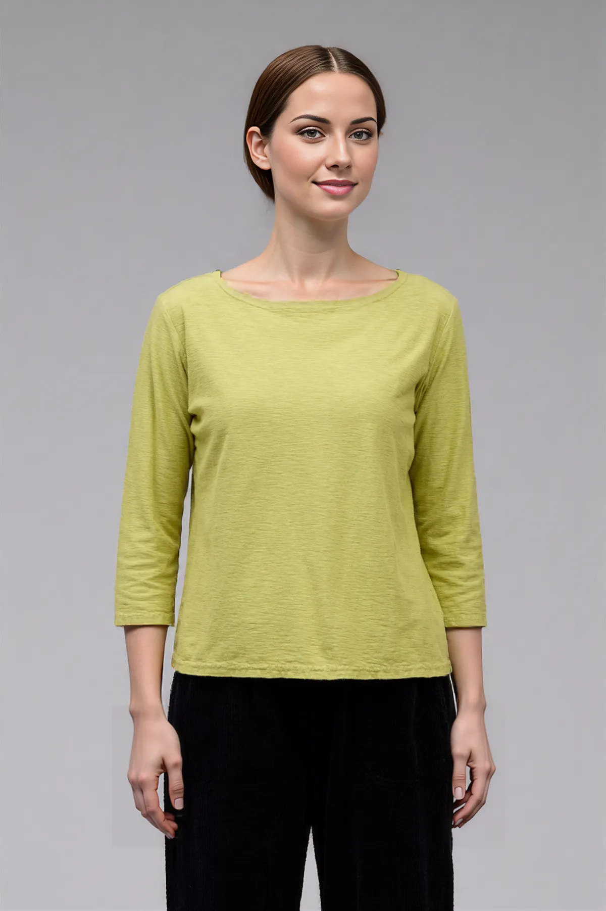 Cut Loose Linen Cotton 3/4 Sleeve Boatneck Tee Fall 2025- Special Order