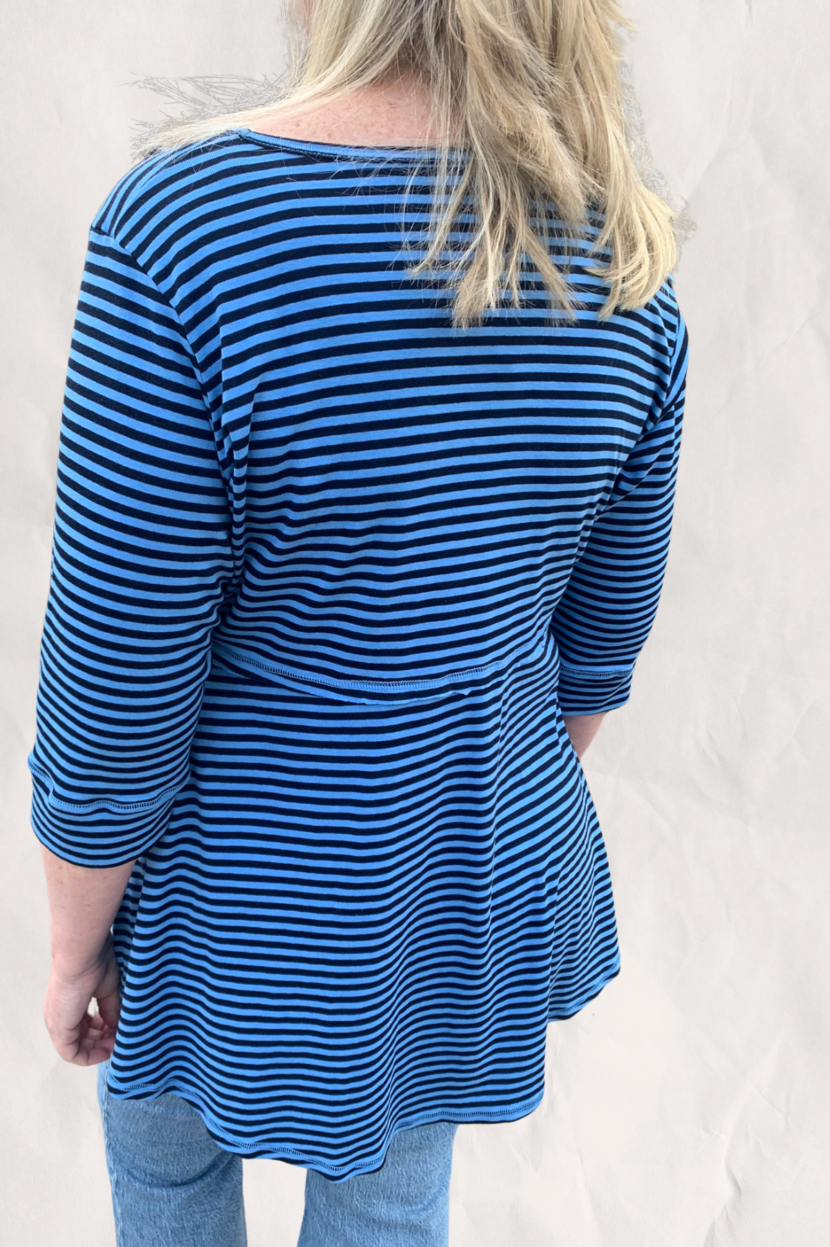Color Me Cotton Navy Stripe Tunic by CMC Click - thread to cloth