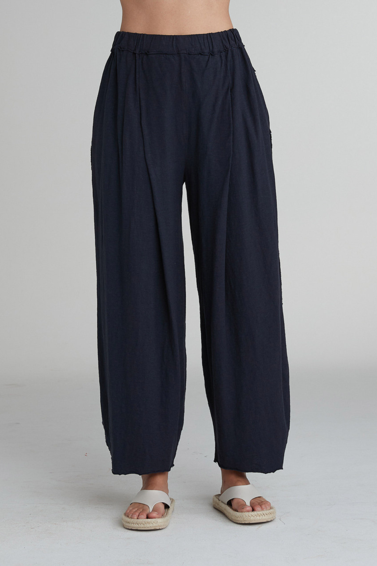 Cut Loose Linen Cotton Jersey Cropped Pant w/Darts Fall 2025-Special Order