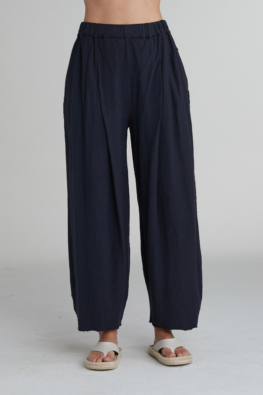 Cut Loose Clothing Linen Cotton Jersey Cropped Pant w/Darts