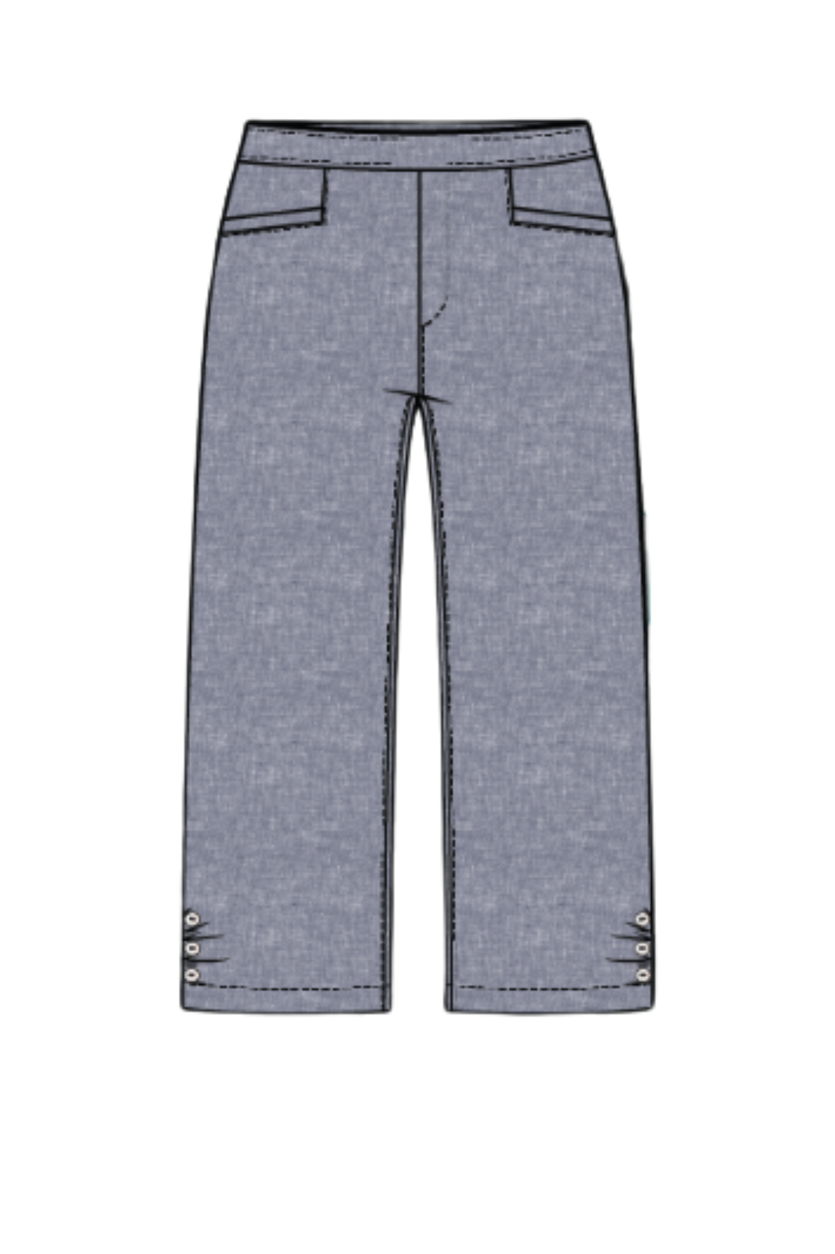 Habitat Clothing Linen Solid Pleat Button Capri