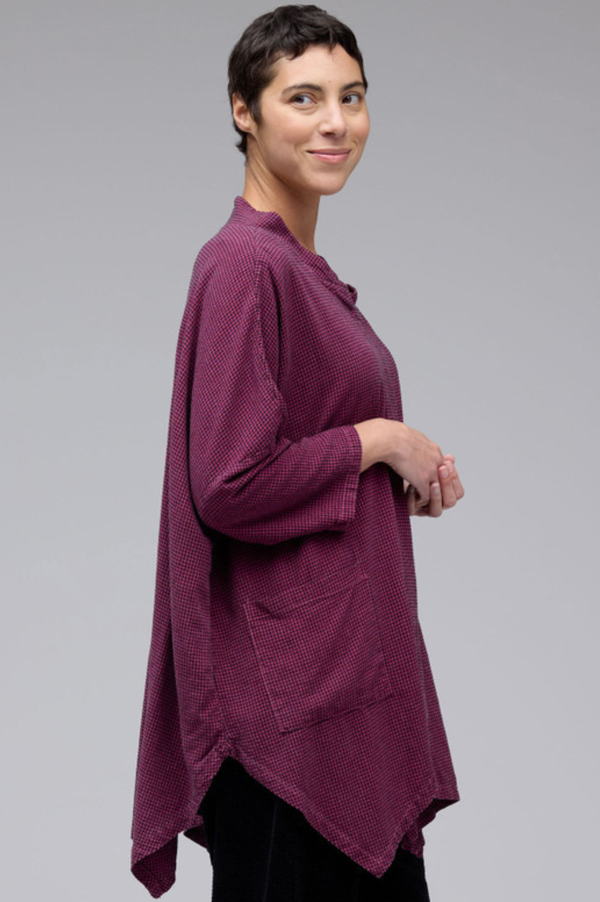 Cut Loose Fall Mini Check One Size Cowl Tunic Fall 2025-Special Order