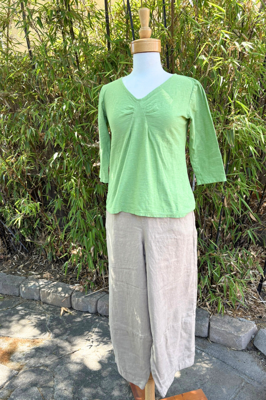 Cut Loose Solid Linen Lantern Pant-Cashew
