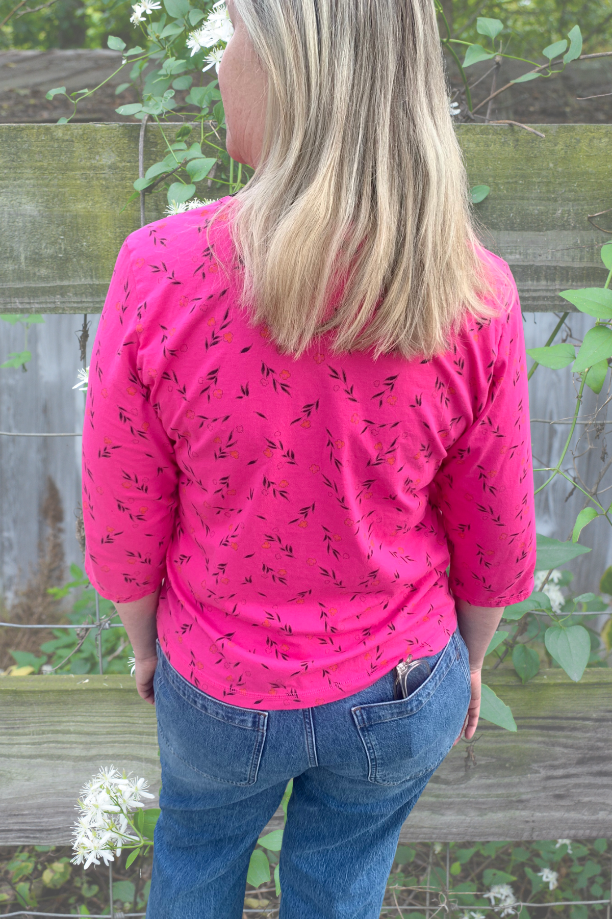Color Me Cotton Floral V Neck Top by CMC Click - thread to cloth