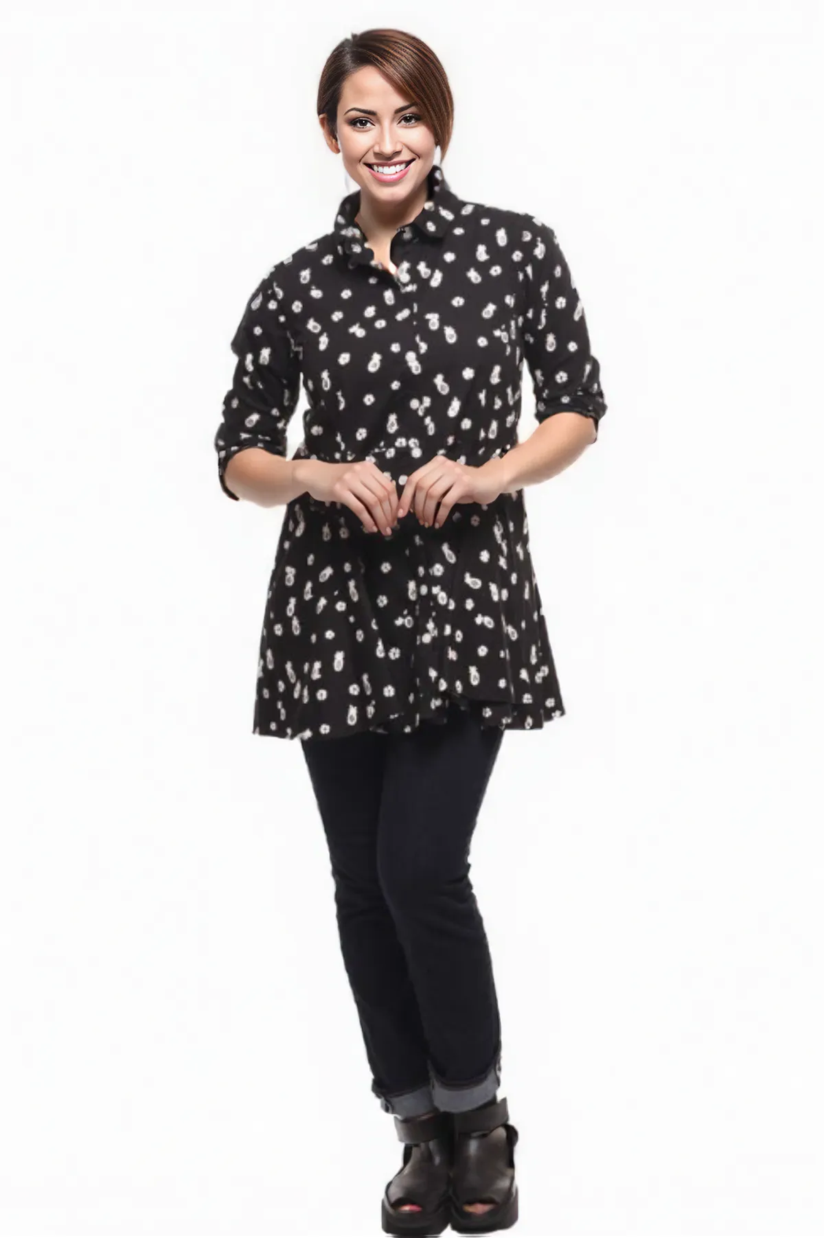 Tulip Clothing Carson Tunic-Black Pineapple
