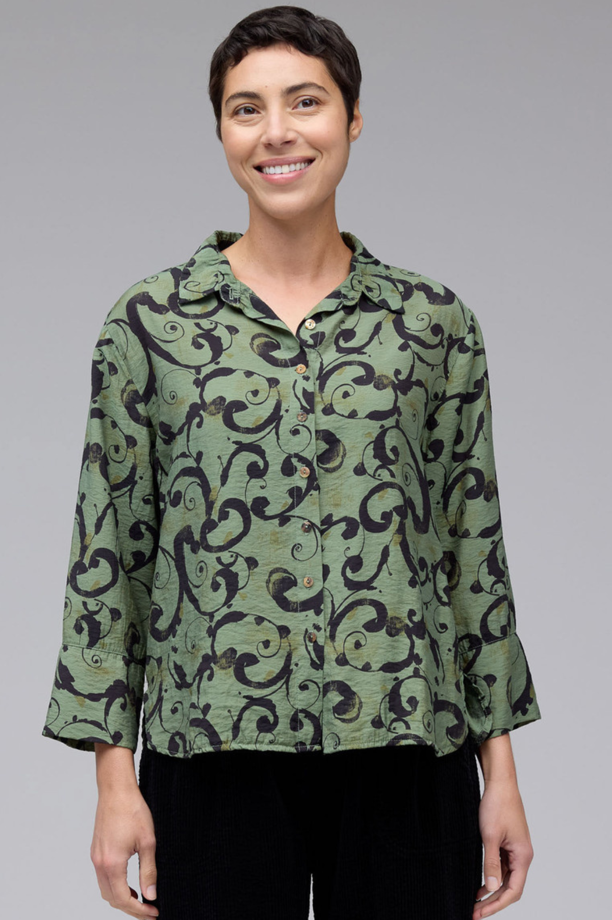 Cut Loose Swirl Easy Crop Shirt Fall 2025-Special Order