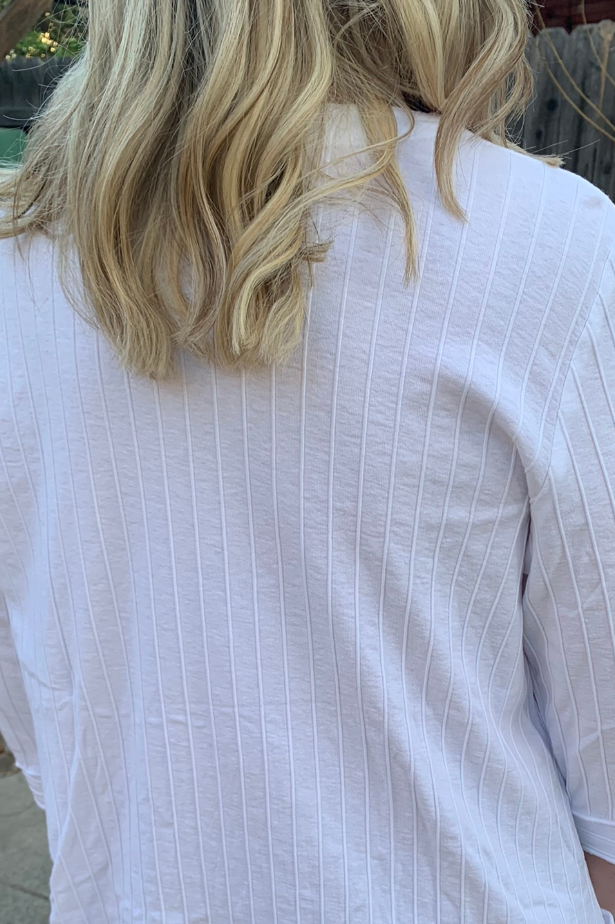 Focus Fashions Ribbed Cotton Two Pocket Tunic-White