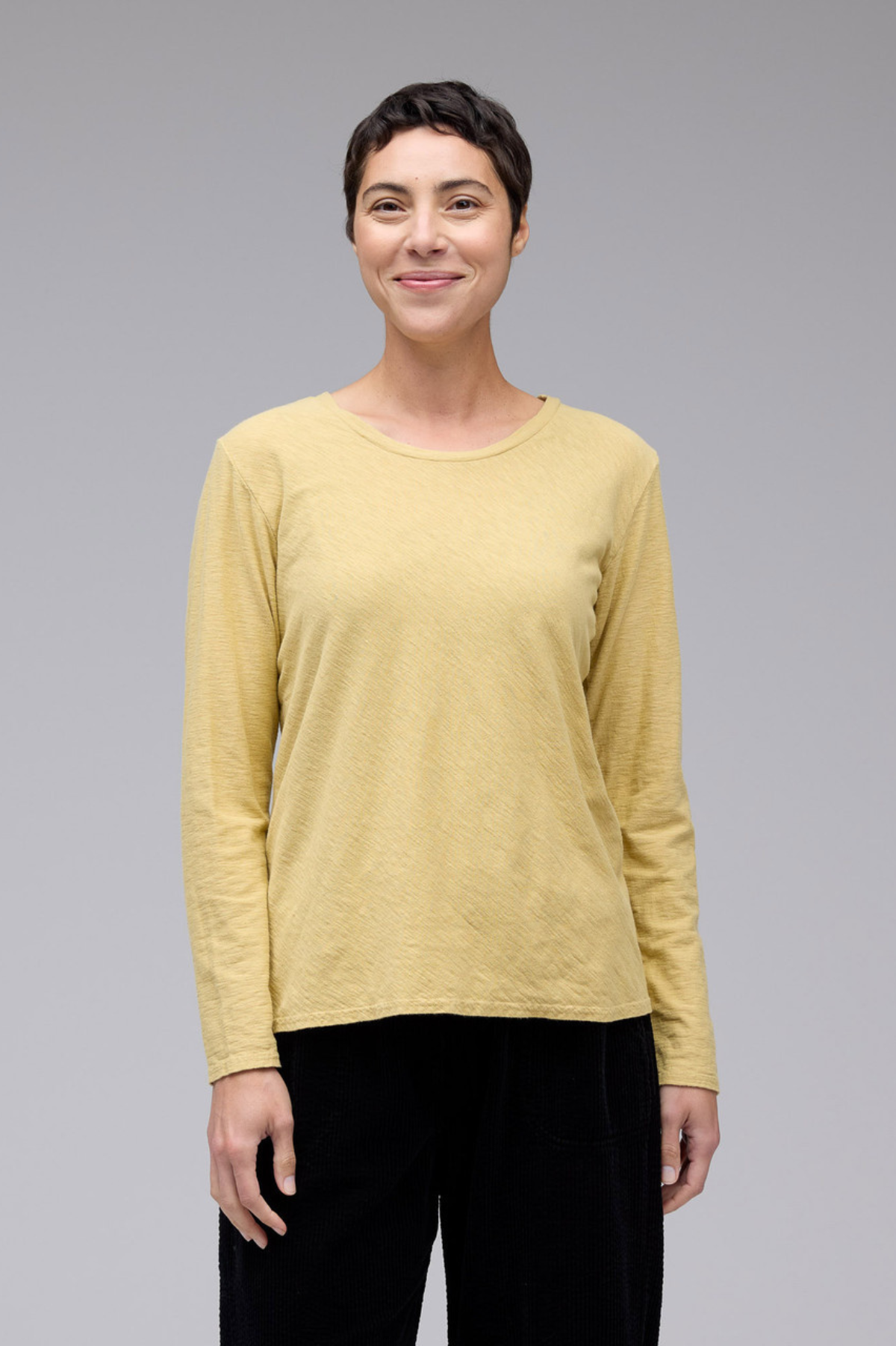 Cut Loose Linen Cotton Jersey Long Sleeve Bias Tee Fall 2025-Special Order