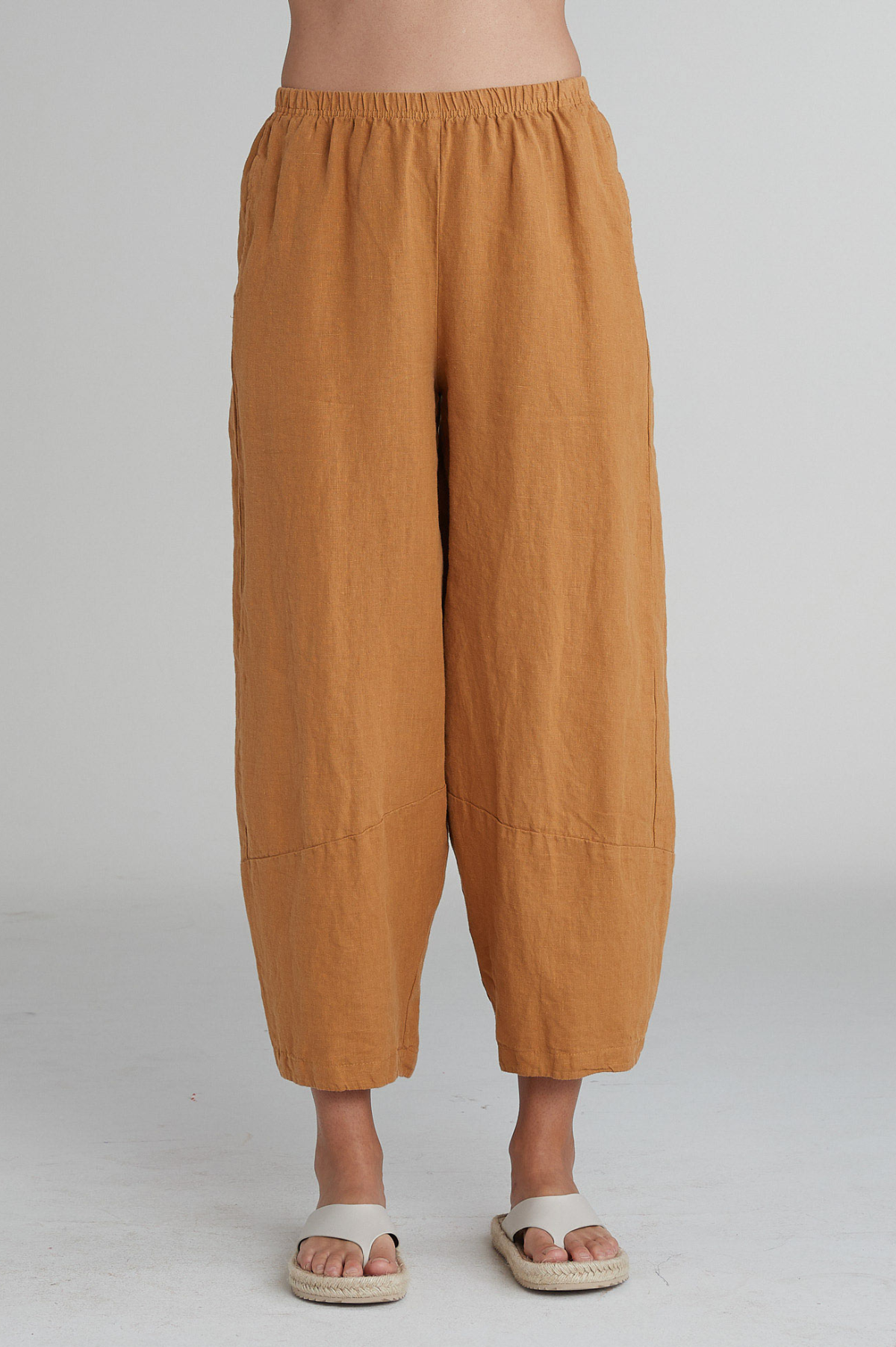 Cut Loose Solid Linen Lantern Pant-Moonlight