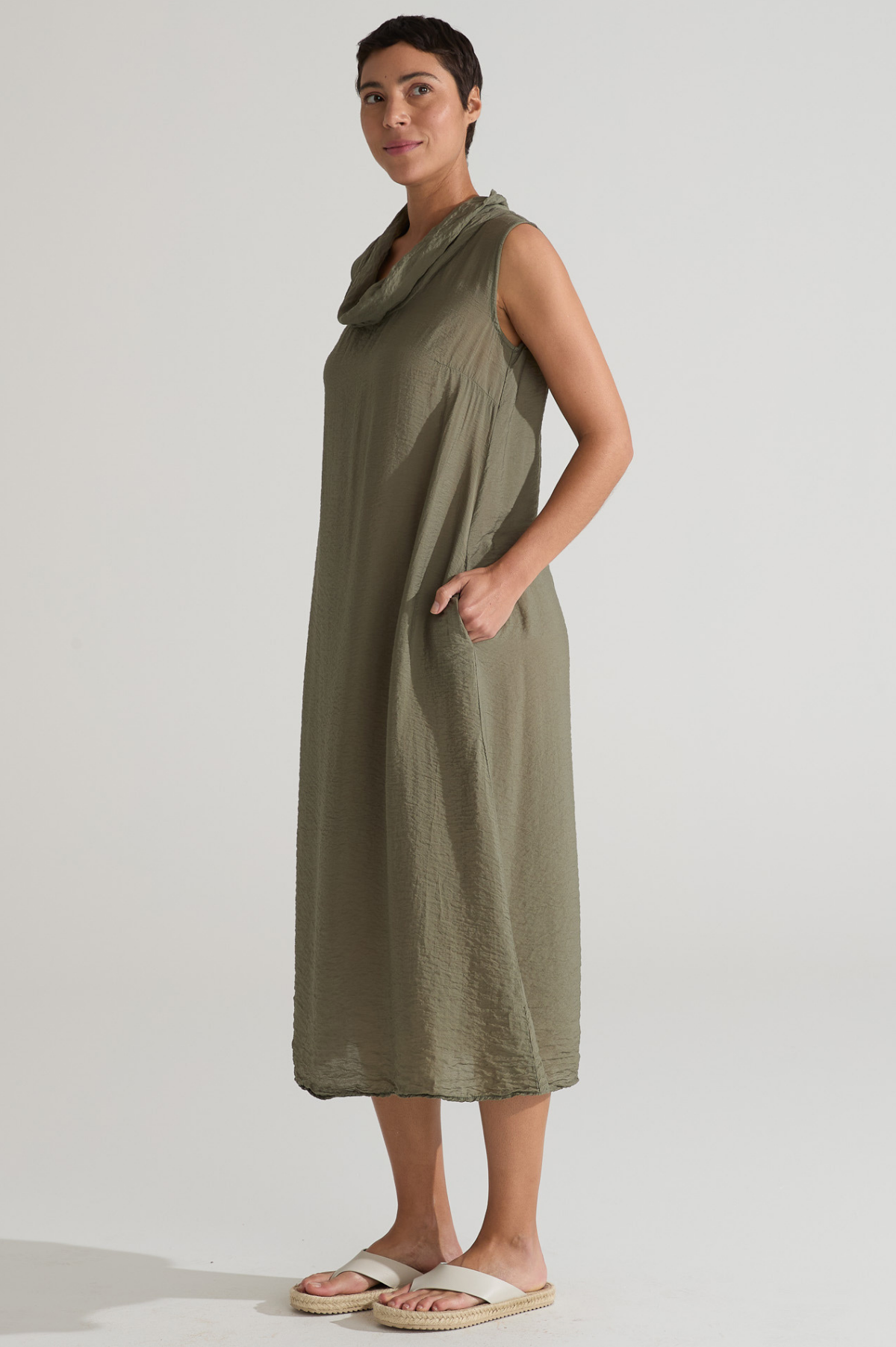 Cut Loose Rayon Parachute Cowl Neck Maxi Dress Summer 2025-Special Order
