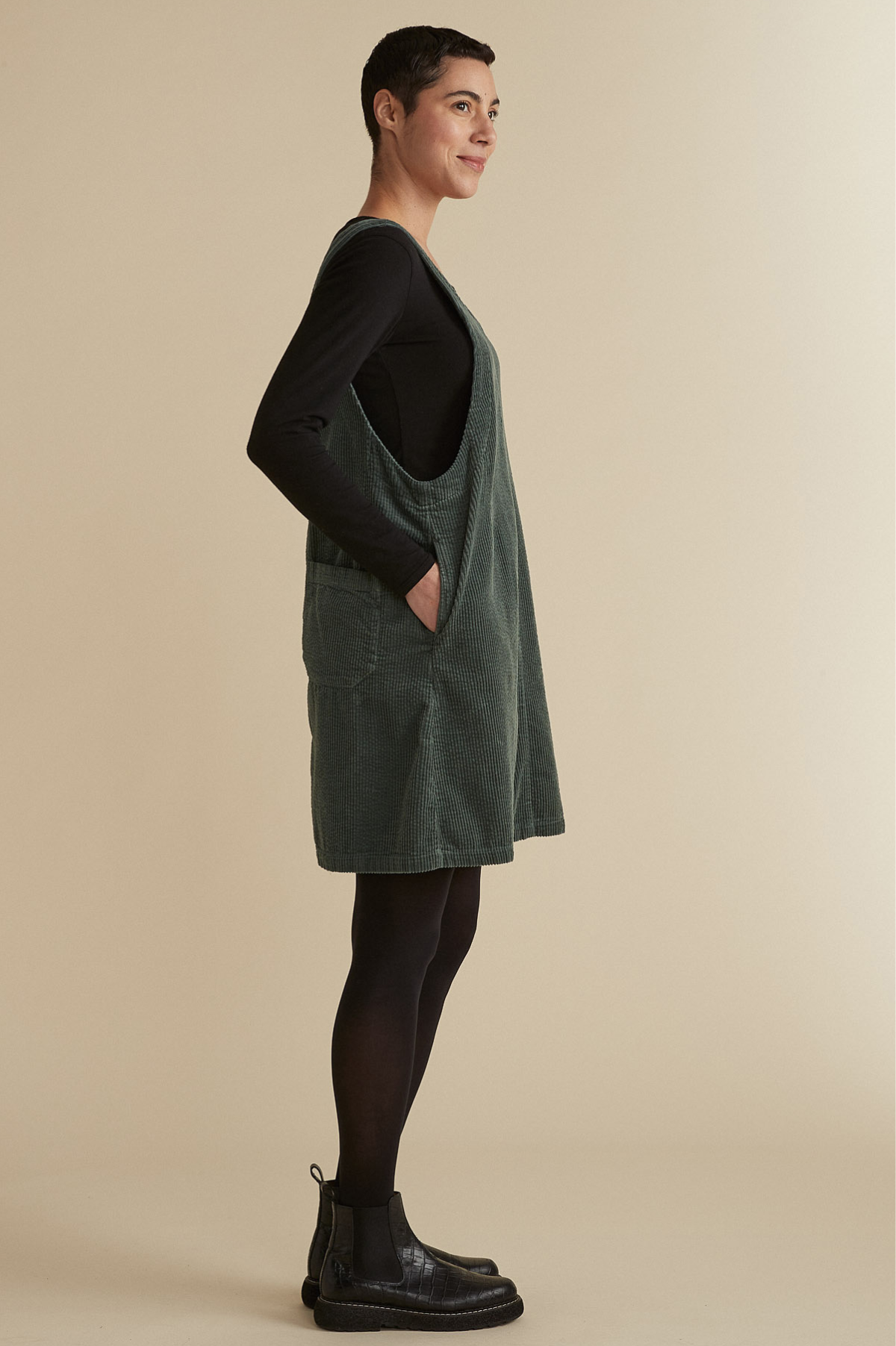 Cut Loose Lux Cord Dress Overalls-Mulberry - thread to cloth