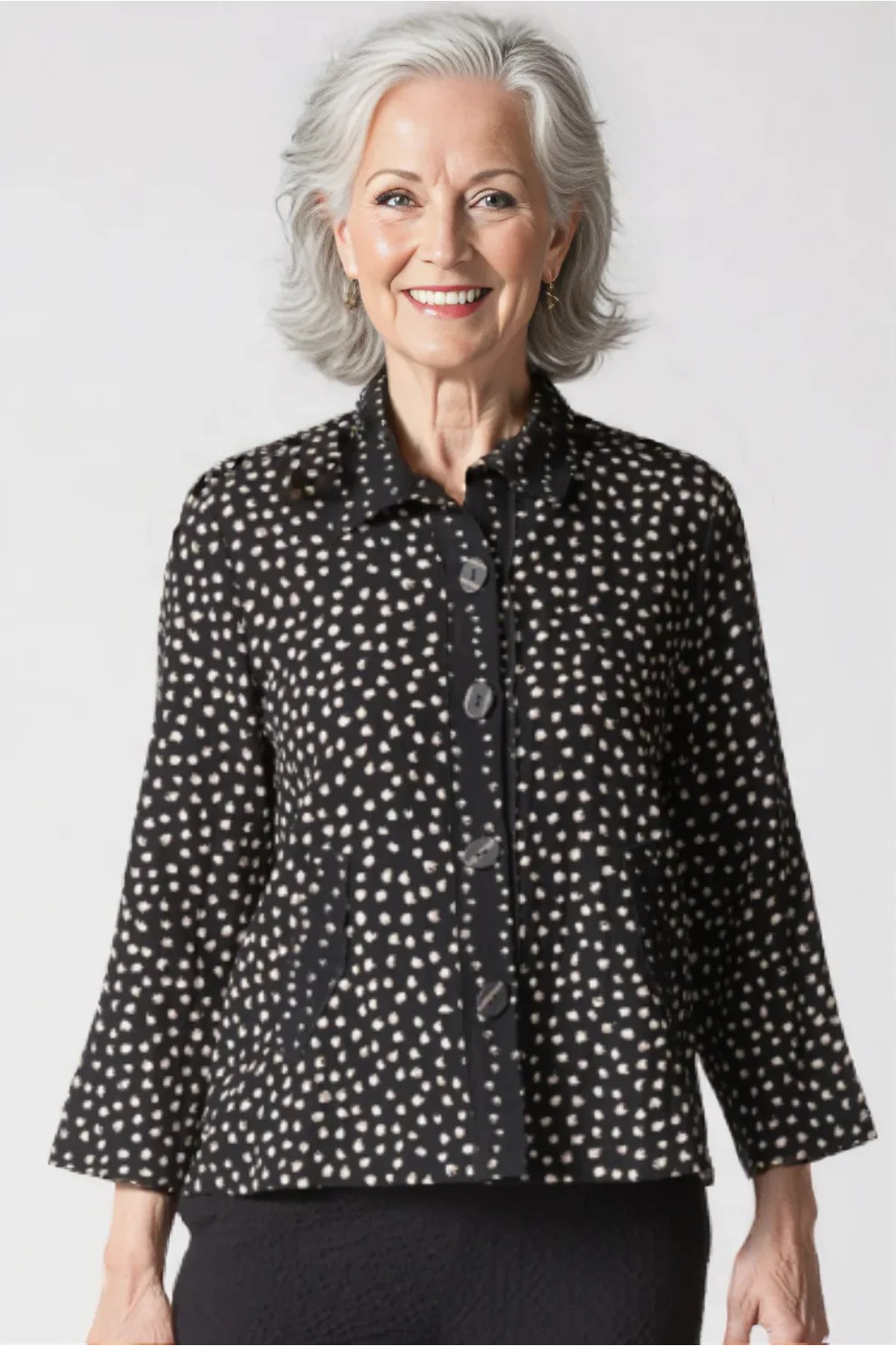 Habitat Clothing Express Dot Mix Pleat Back Jacket Top