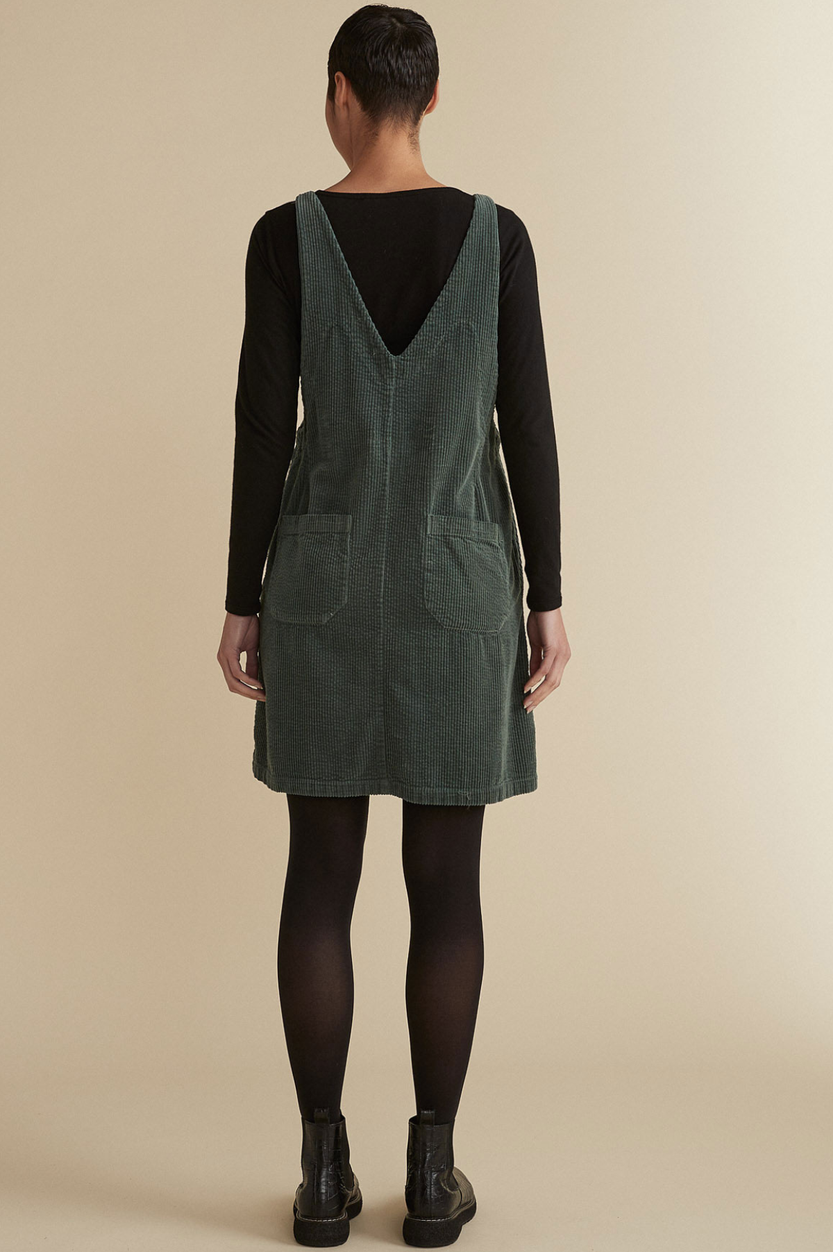 Cut Loose Clothing Lux Cord Dress Overalls-Black