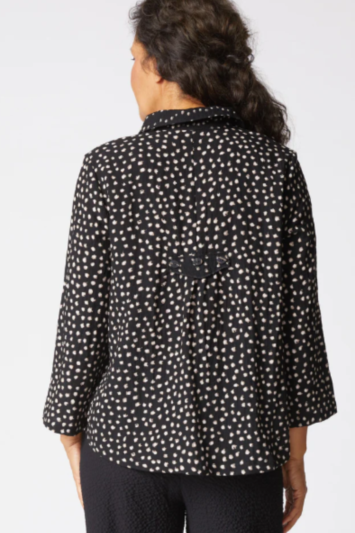 Habitat Clothing Express Dot Mix Pleat Back Jacket Top