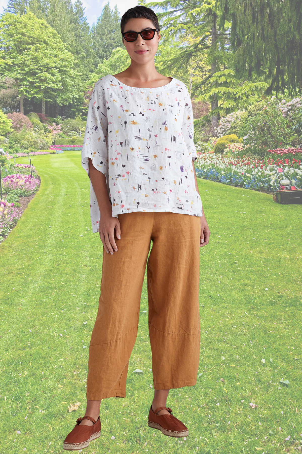 Cut Loose Solid Linen Lantern Pant-Moonlight
