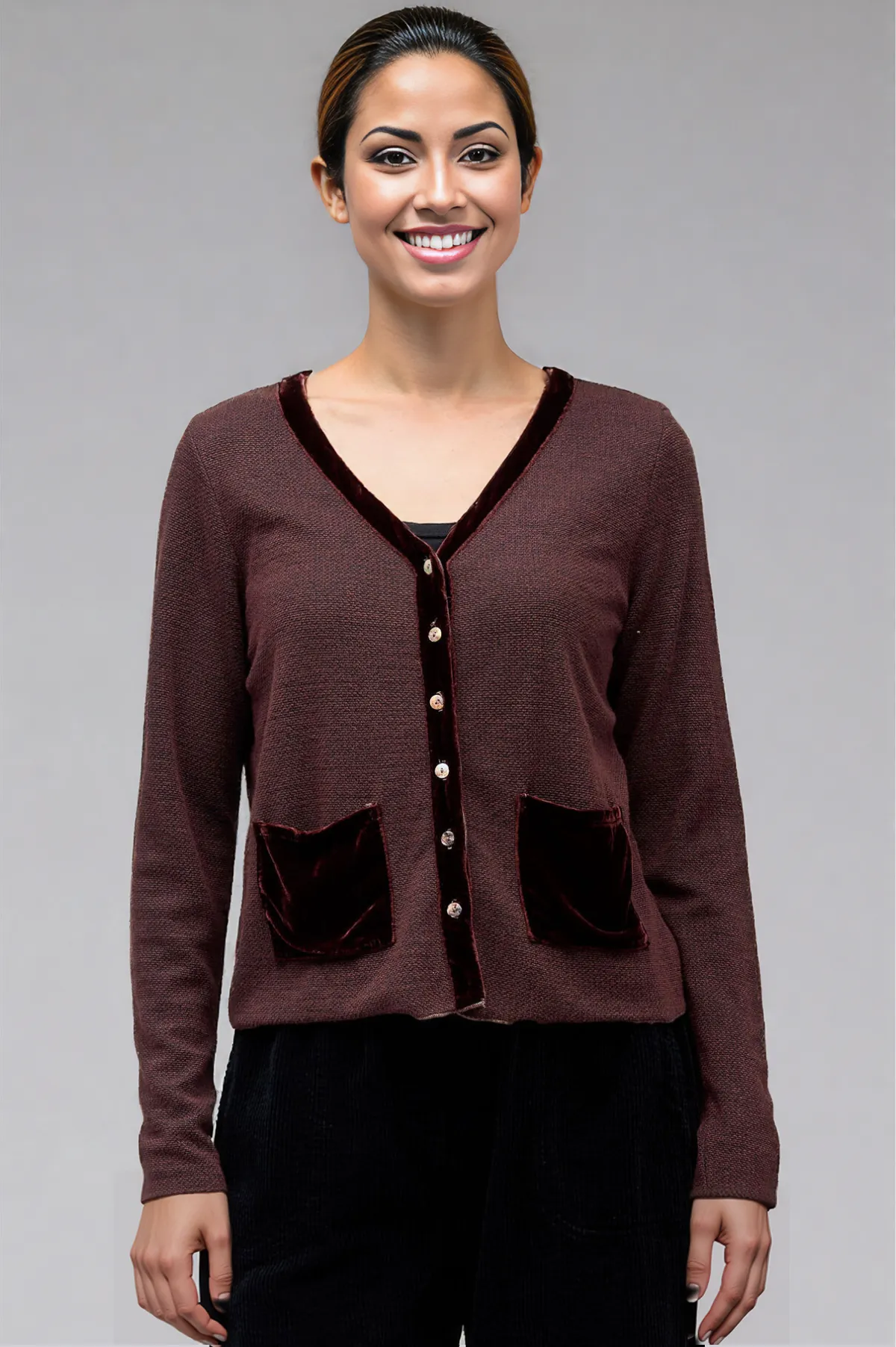 Cut Loose Marled Sweater Cropped V Neck Cardigan Fall 2025-Special order