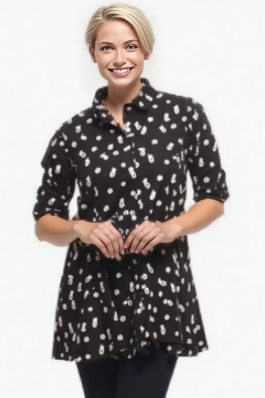 Tulip Clothing Carson Tunic-Black Pineapple