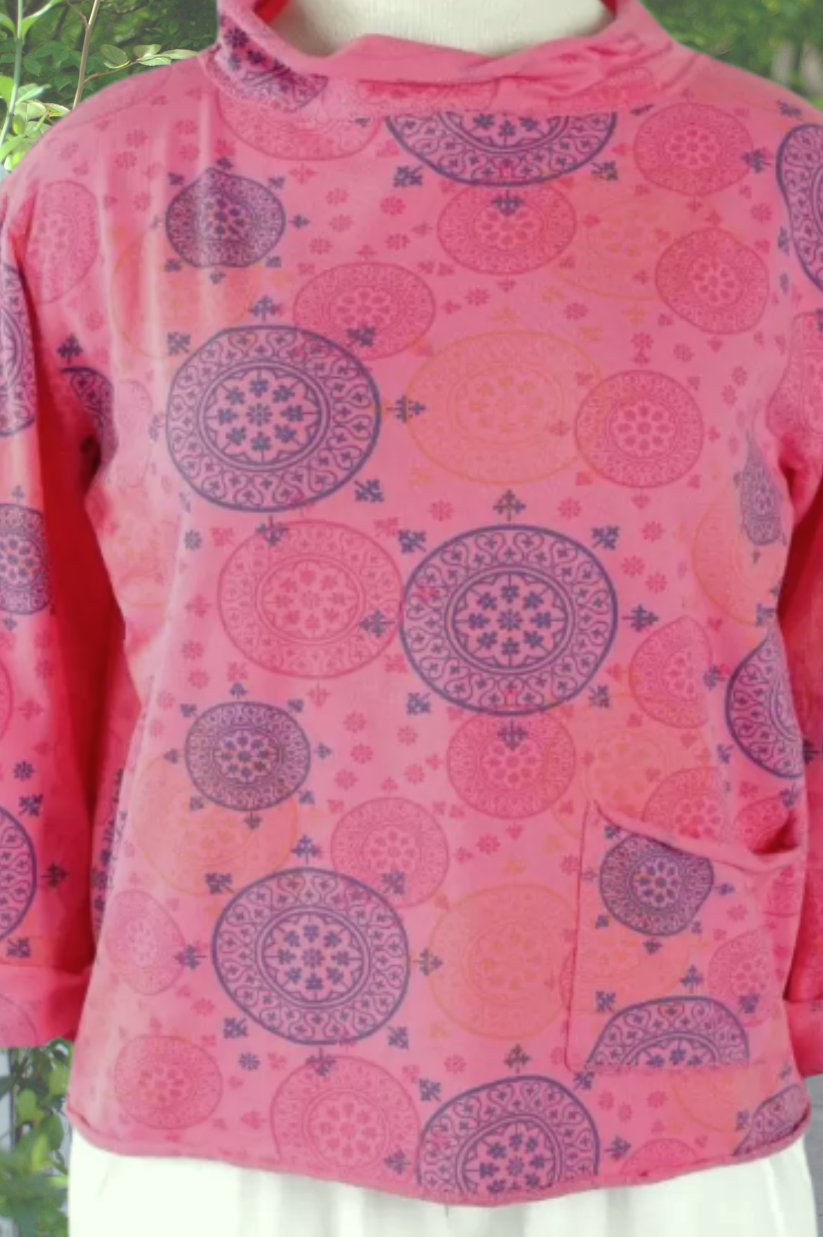 Prairie Cotton Baby French Terry Relaxed Yoga Top-Mandala Pattern