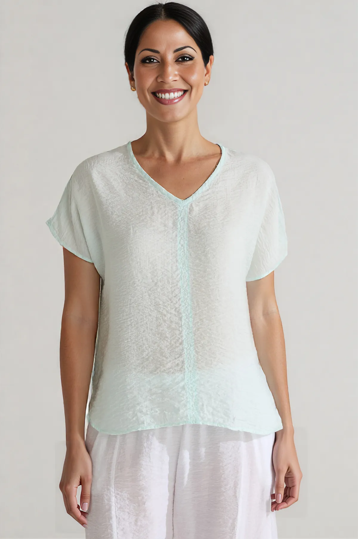 Cut Loose Rayon Parachute V-Neck Popover Summer 2025-Special Order
