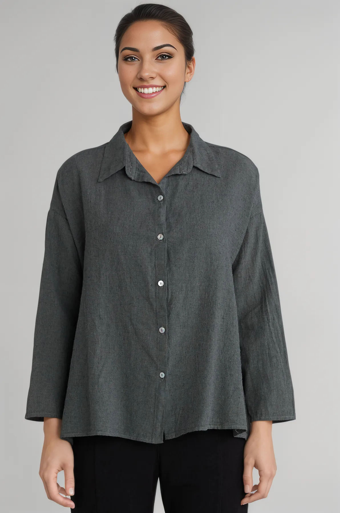 Cut Loose Crosshatch Swing Shirt -Admiralty