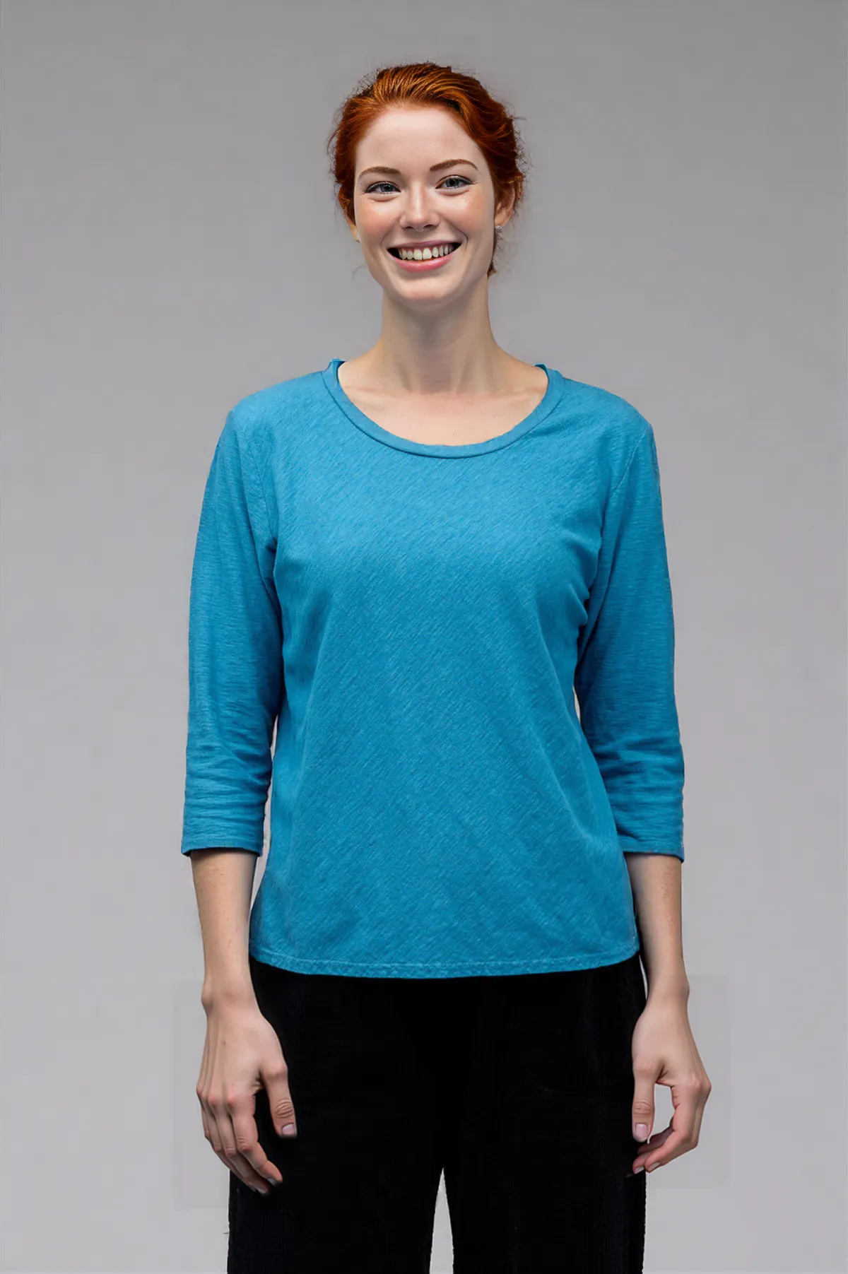 Cut Loose Linen Cotton Jersey 3/4 Sleeve Bias Tee Fall 2025-Special Order