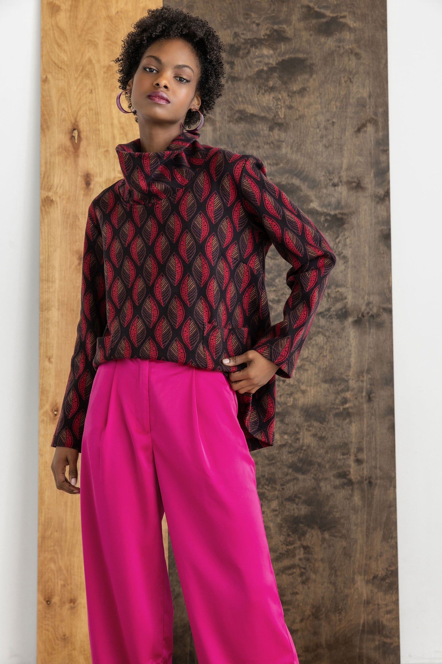 Komil Clothing Acadia Weave Cowl Top