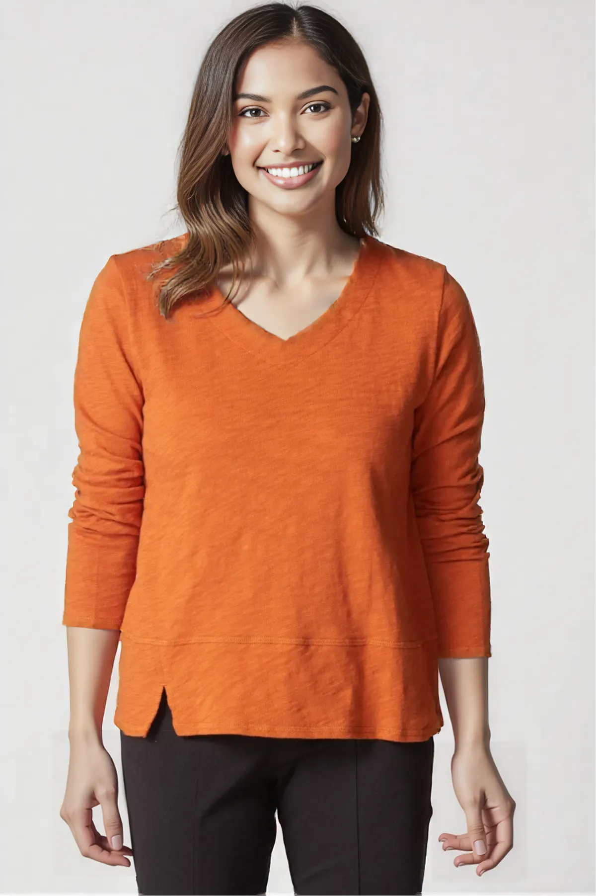Habitat Clothing Cotton Pebble Seamed Log Sleeve Tee