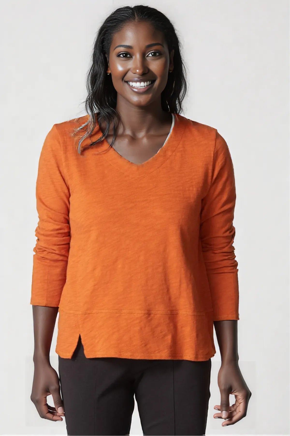 Habitat Clothing Cotton Pebble Seamed Log Sleeve Tee