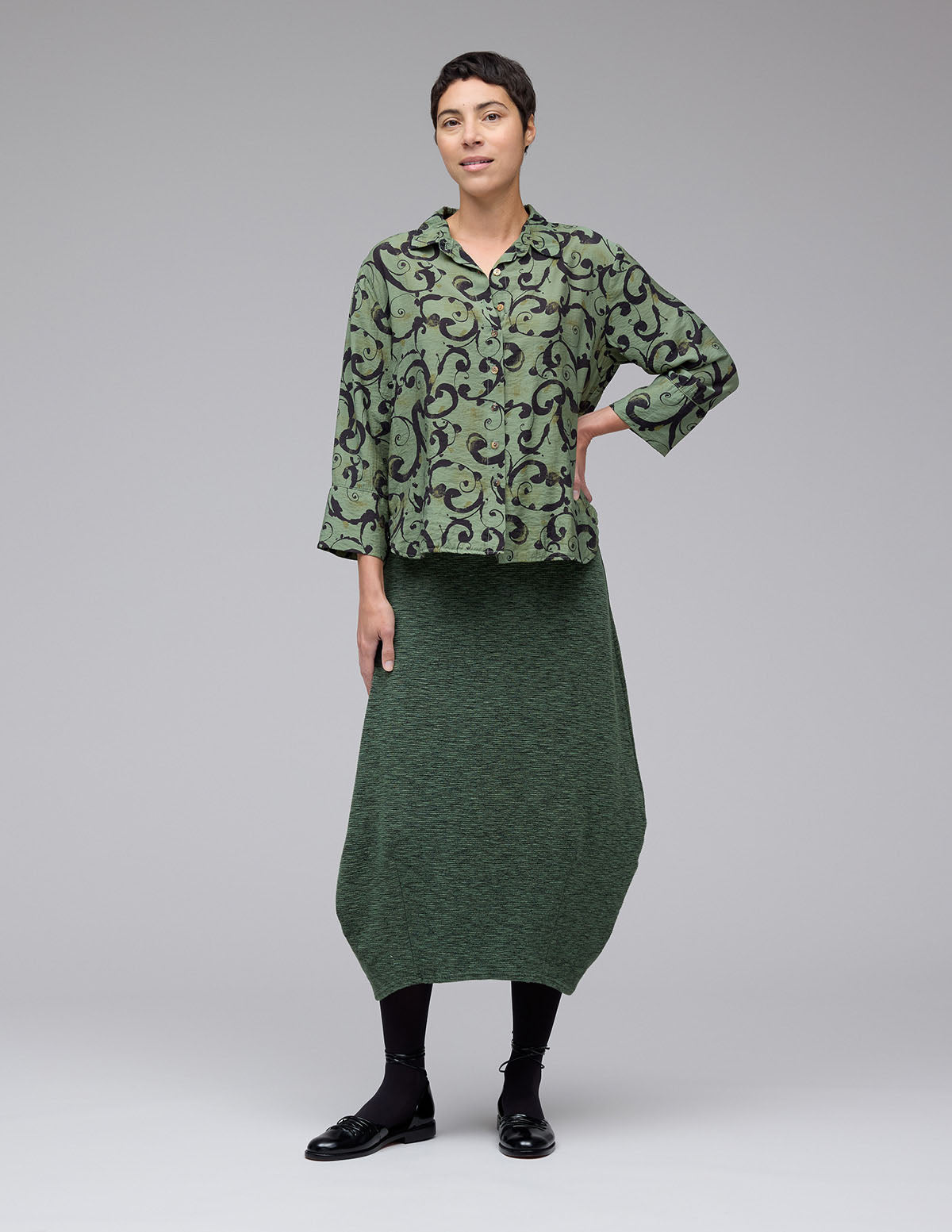 Cut Loose Swirl Easy Crop Shirt Fall 2025-Special Order