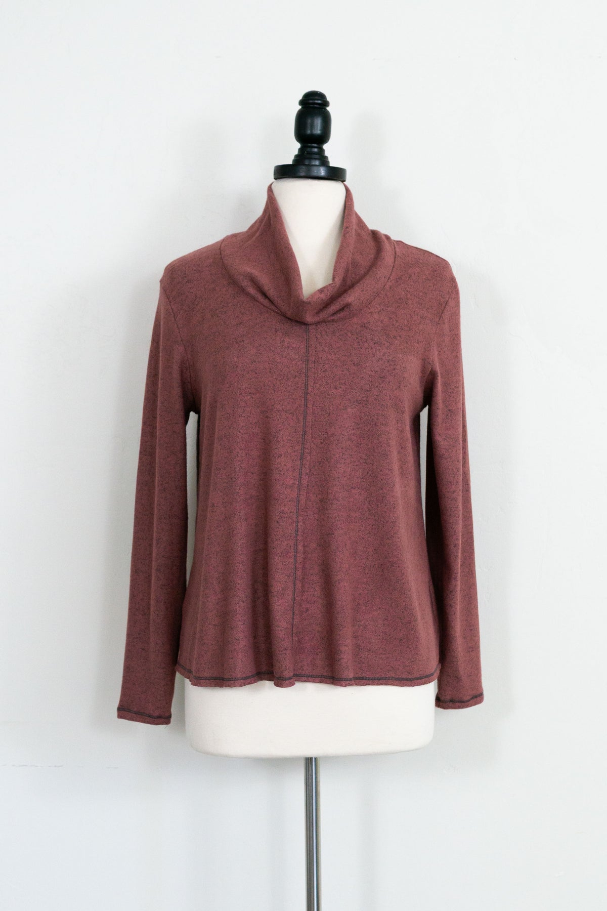 Mauve cowl neck sweater top by Vine Street