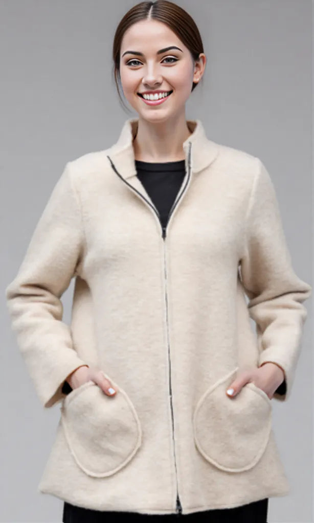 Cut Loose Clothing Boiled Wool Zip Swing Jacket Fall 2025-Special order