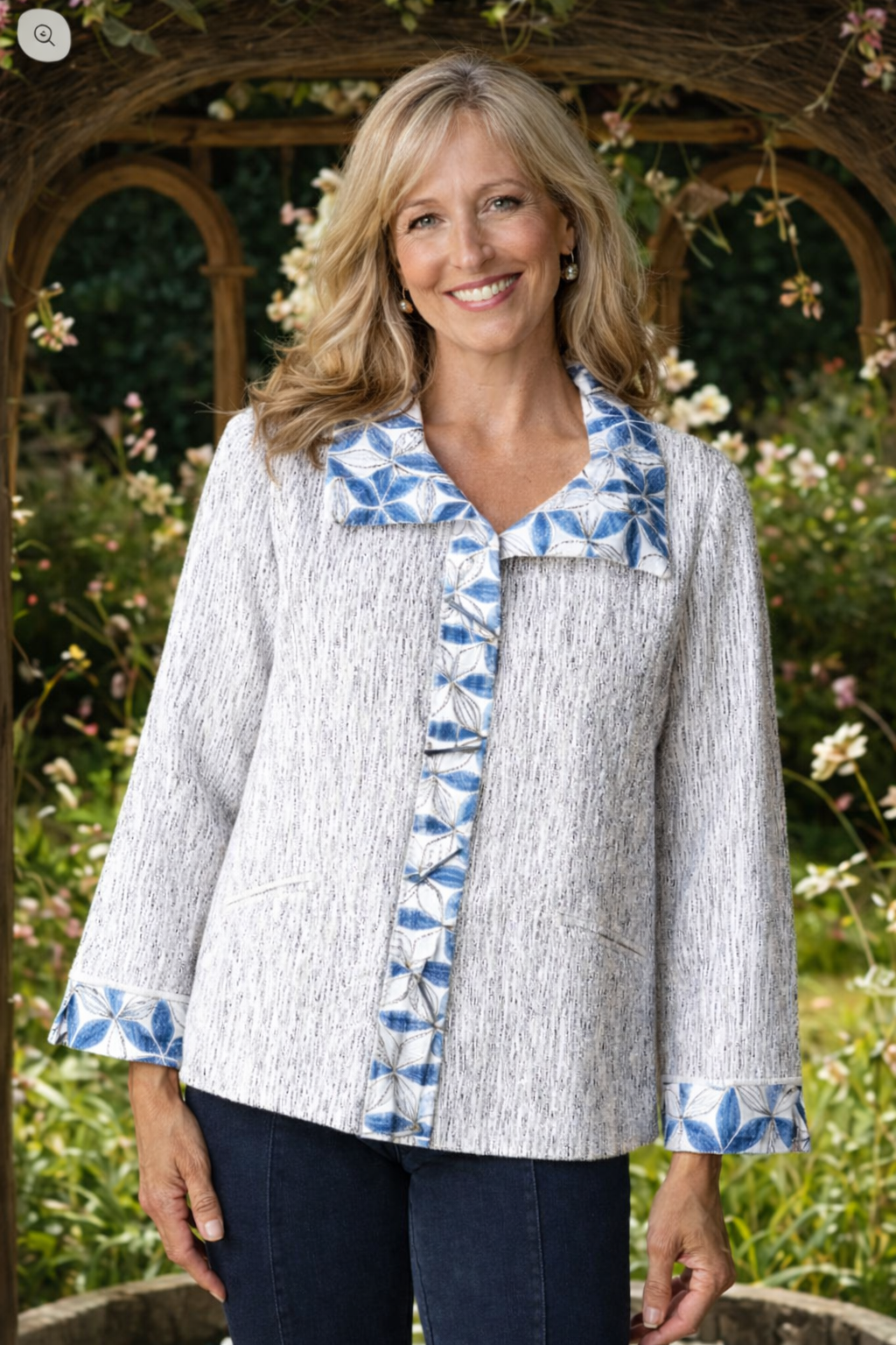 Habitat Clothing Crinkle Crepe Mixed Luna Jacket/Top - thread to cloth