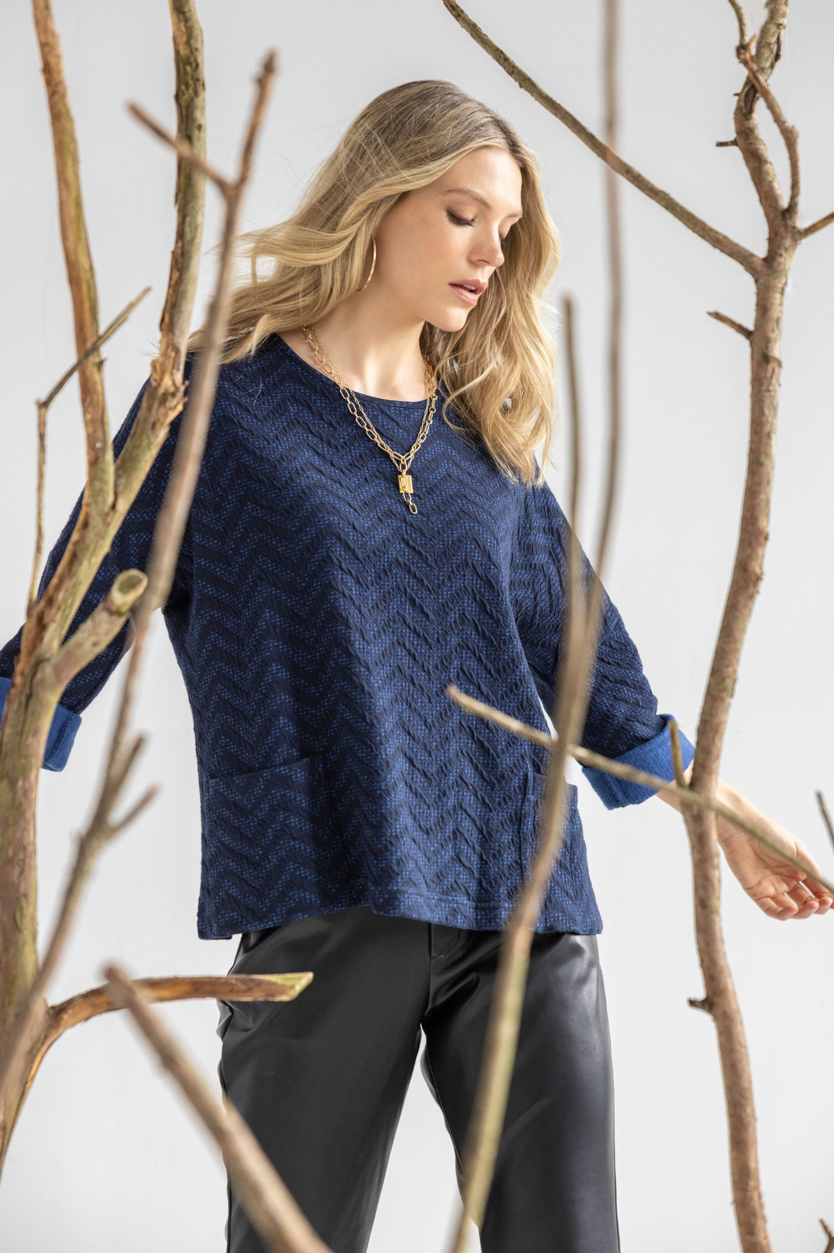 Komil Aberdeen weave Dolman Top