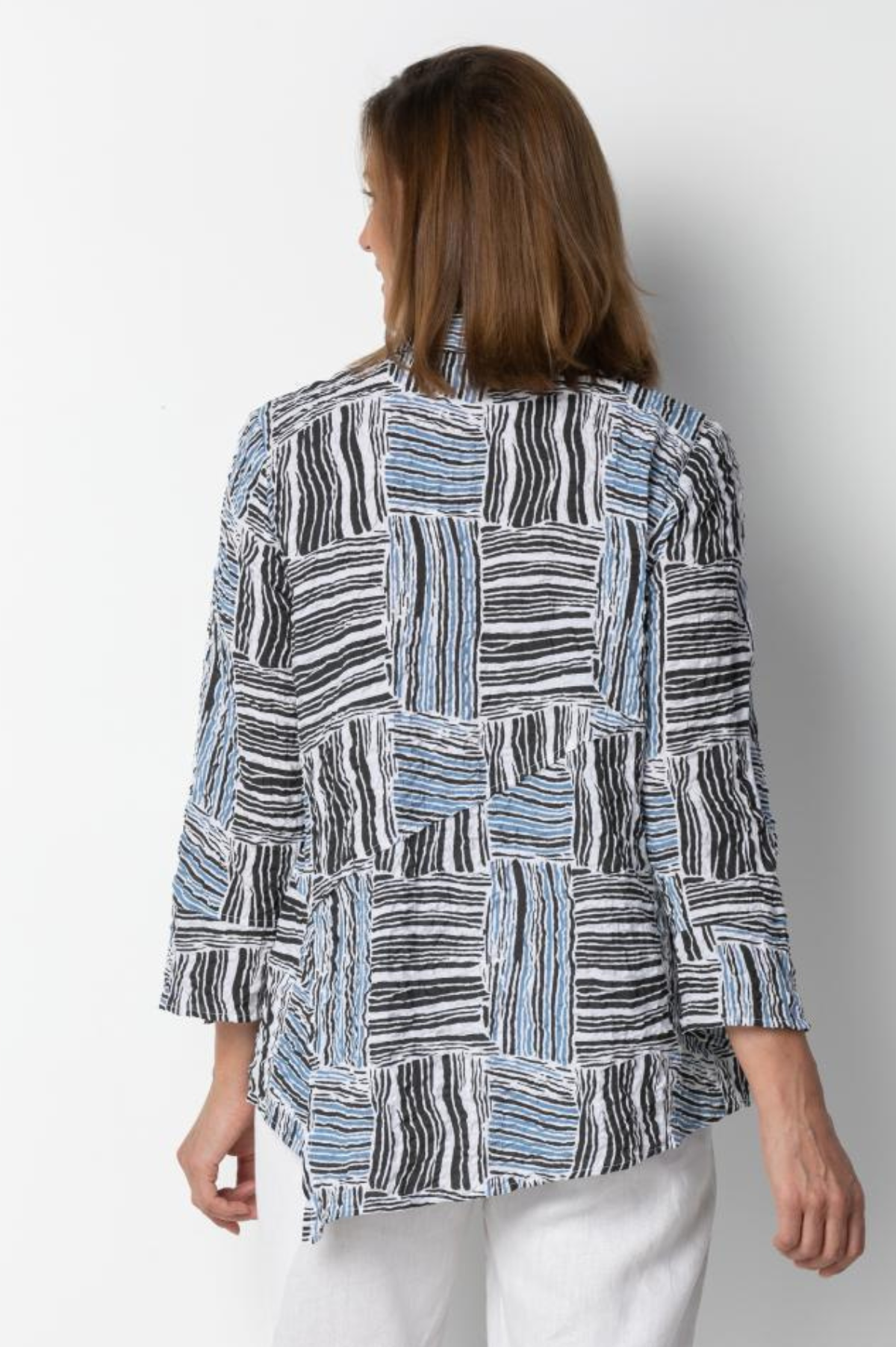 Habitat Clothing Pucker Weave Asymmetrical Shaped Shirt