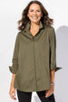 Habitat Clothing Hidden Placket Shirt-Olive