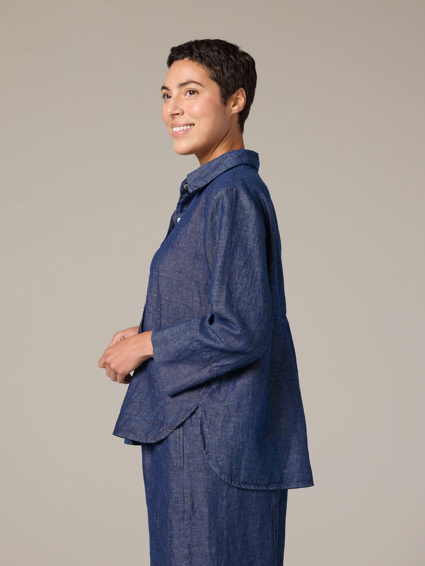 crop easy shirt in denim