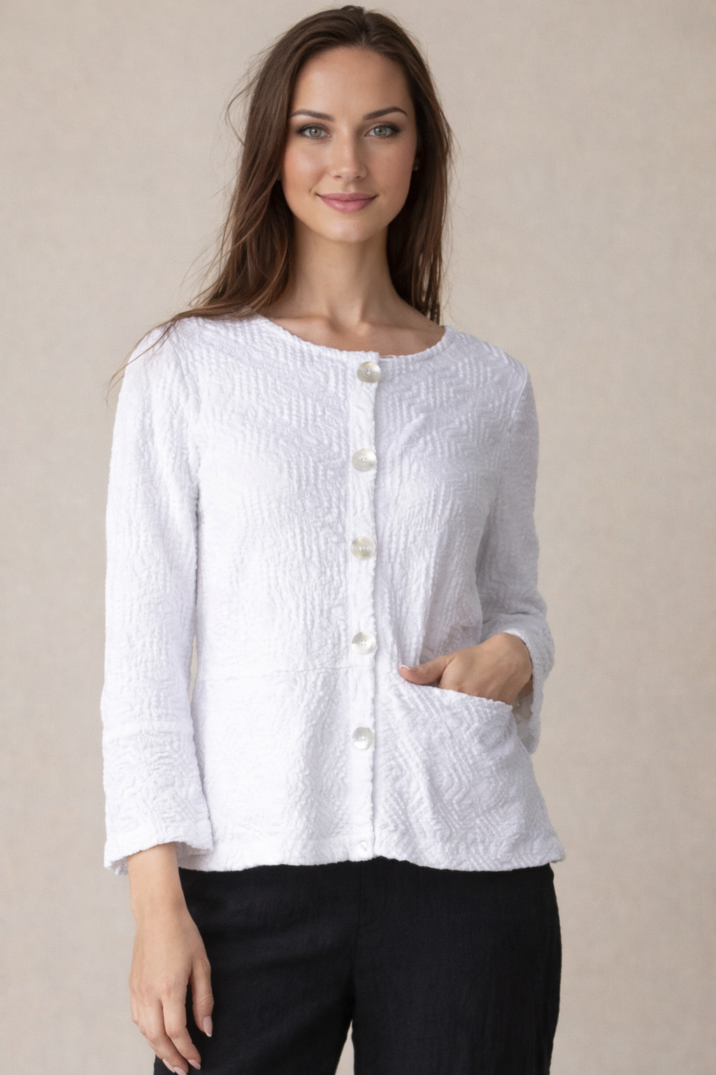 Habitat Sunburst Knit Peplum Swing Jacket - thread to cloth