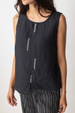 LIV by Habitat Linen Hand Stitched Tank in Black