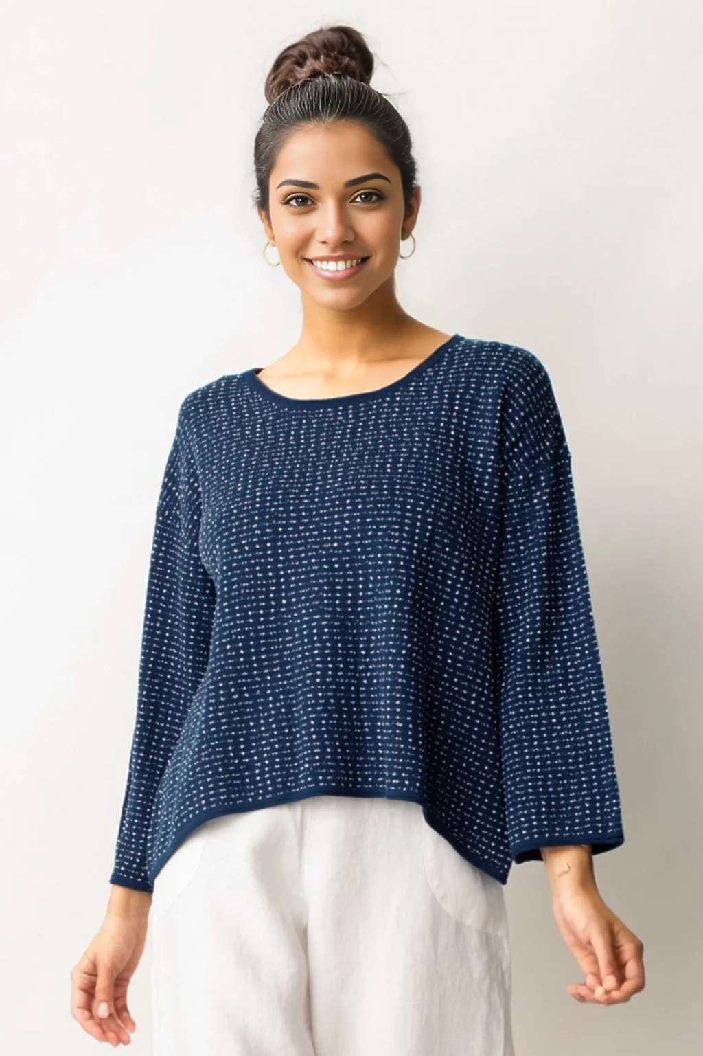 LIV by Habitat Textured Dot Sweater in Navy