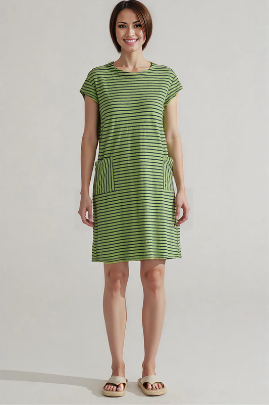 Cut Loose Navy Stripe-Shirt Dress Summer 2025- Special Order