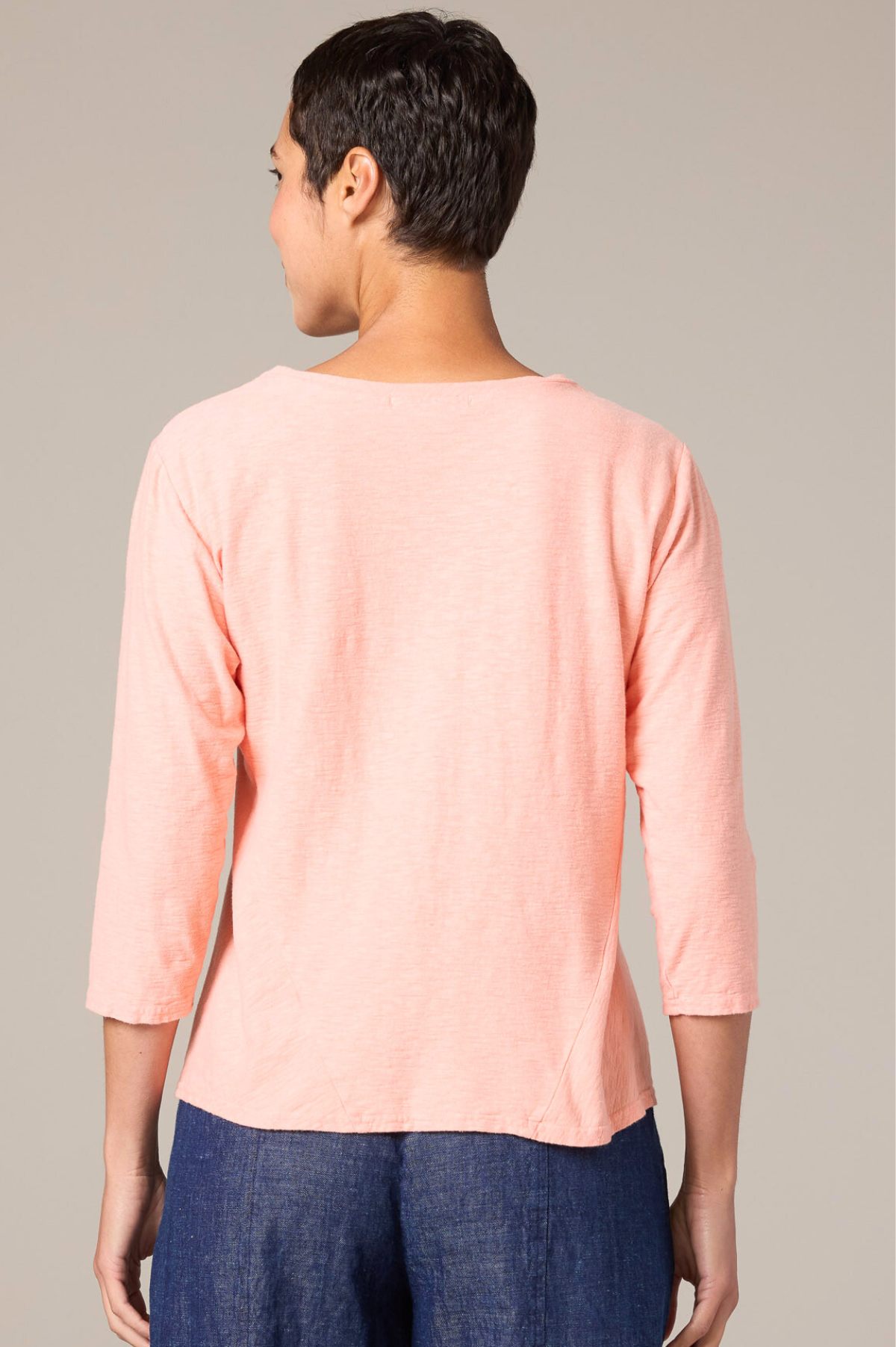 Cut Loose Linen Cotton Jersey 3/4 Top Spring 2026