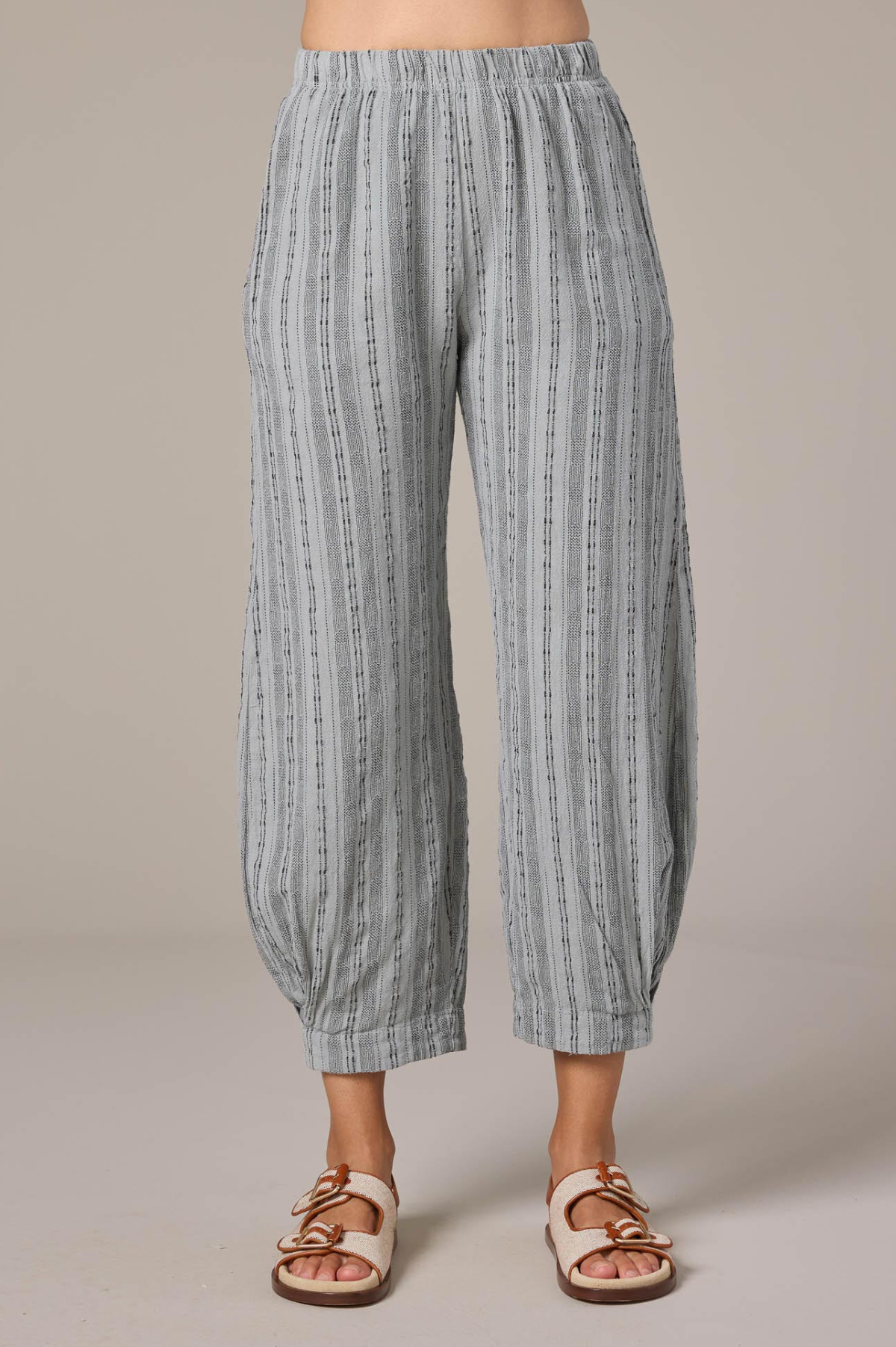 Cut Loose Pinstripe Linen Side Pleat Lantern Pant Spring 2026