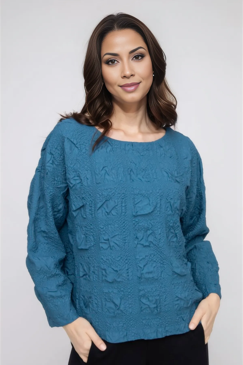 LIV by Habitat Windowpane Jacquard Audrey Pullover