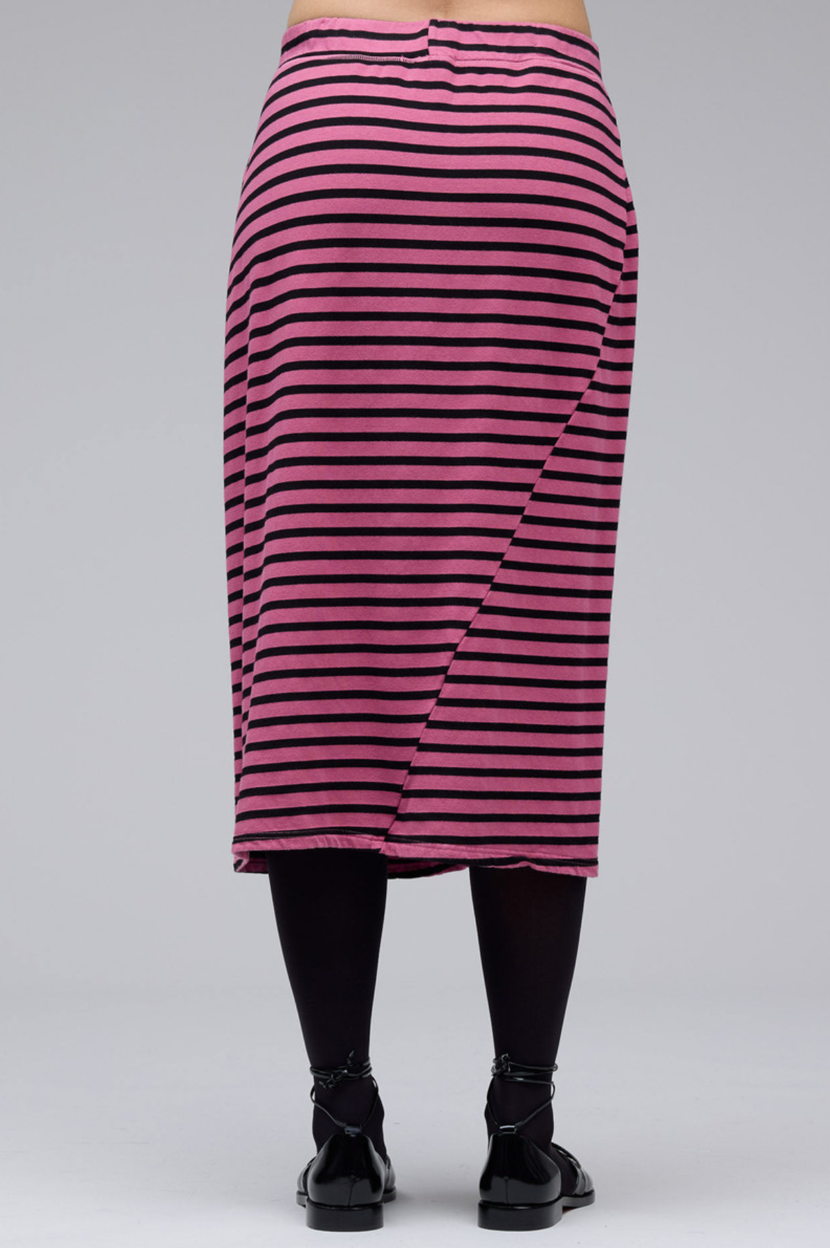 Cut Loose Black Stripe Fleece Twisted Tube Skirt Fall 2025-Special Order
