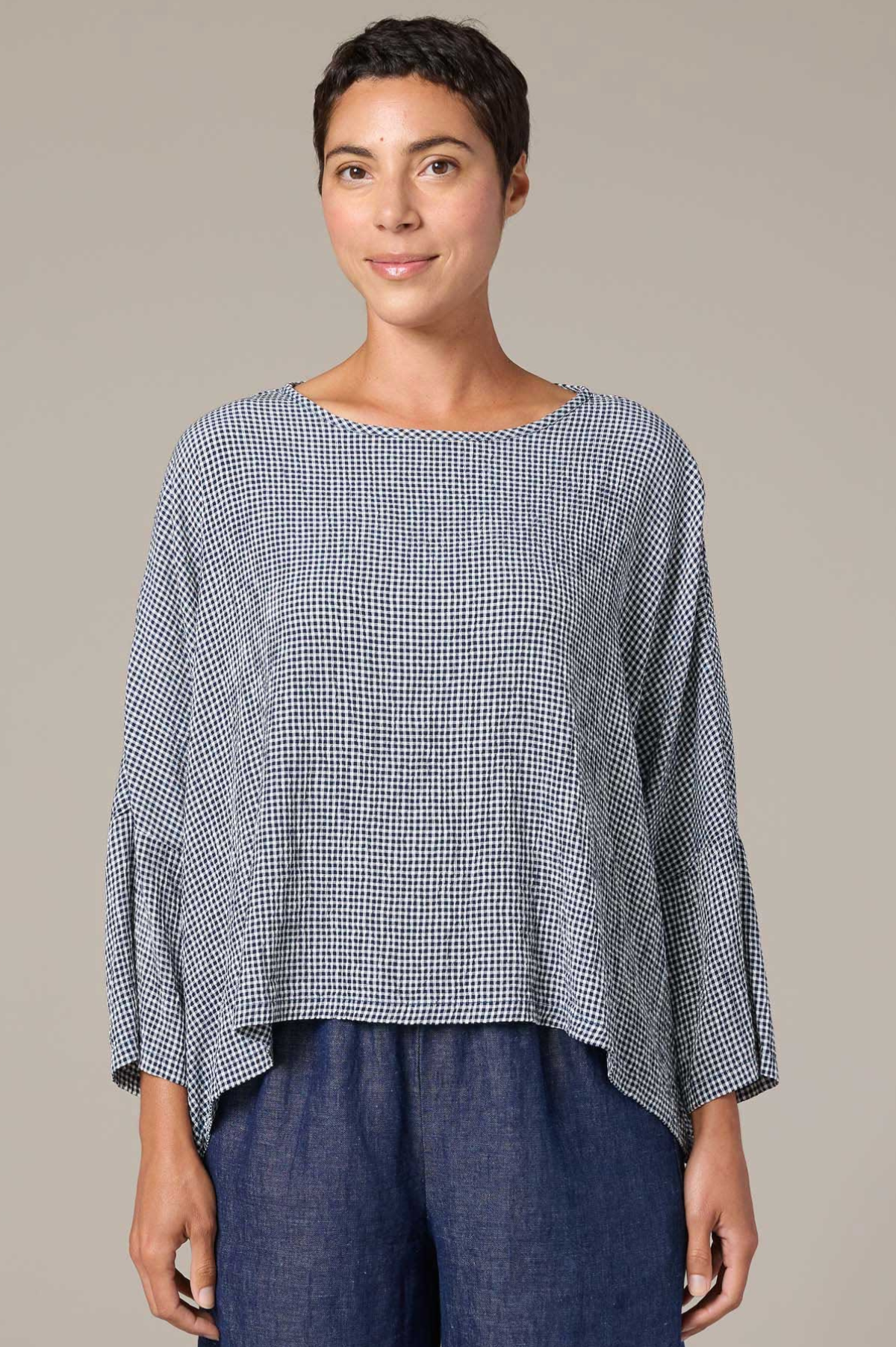 Cut Loose Crinkle Check One Size Top Spring