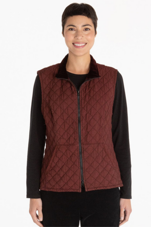 Cut Loose Quilted Parachute Zip Front Vest  Fall 2023- Special Order