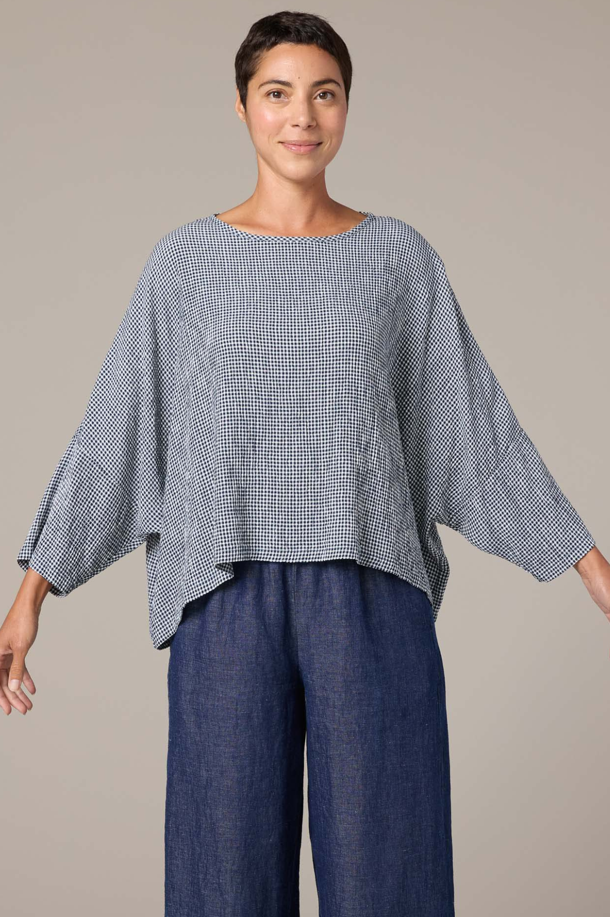 Cut Loose Crinkle Check One Size Top  fpr Spring 2026